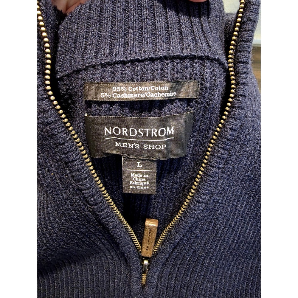 Nordstrom Navy Zip-Up Sweater - Picture 6 of 7